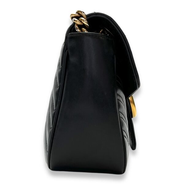 GG Marmont Shoulder Bag Small Black in Calfskin, Gold hardware - Image 4