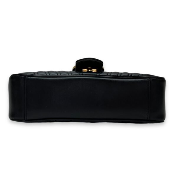 GG Marmont Shoulder Bag Small Black in Calfskin, Gold hardware - Image 5