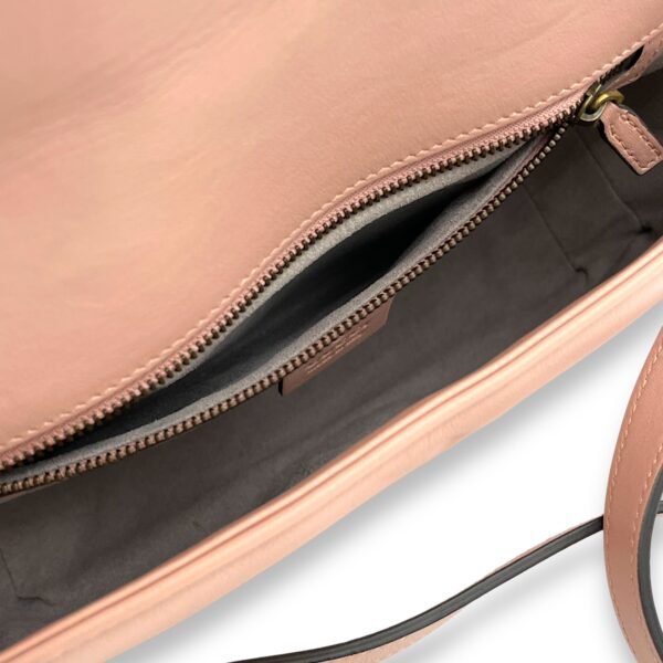 GG Marmont Shoulder Bag Small Pink in Calfskin, Gold hardware - Image 11