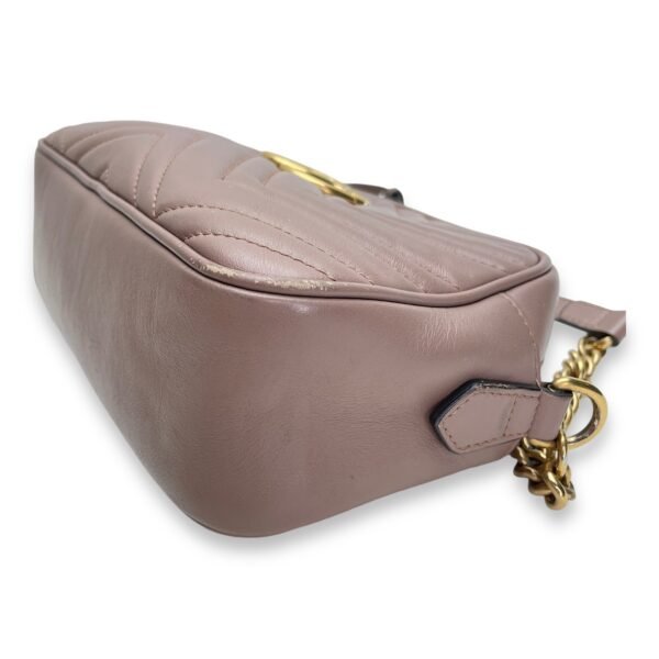 GG Marmont Small Crossbody bag in Calfskin, Gold Hardware - Image 8