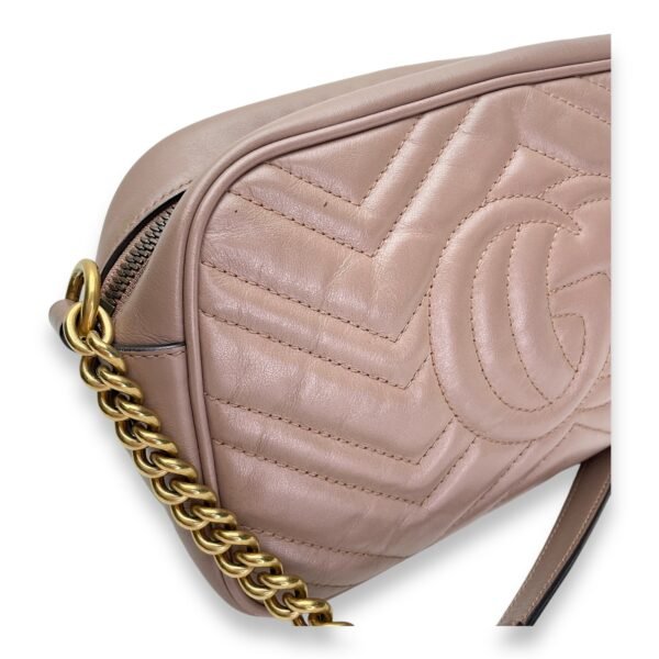 GG Marmont Small Crossbody bag in Calfskin, Gold Hardware - Image 9
