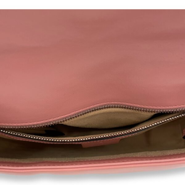 GG Marmont Small Pink Shoulder Bag in Calfskin, Silver hardware - Image 9