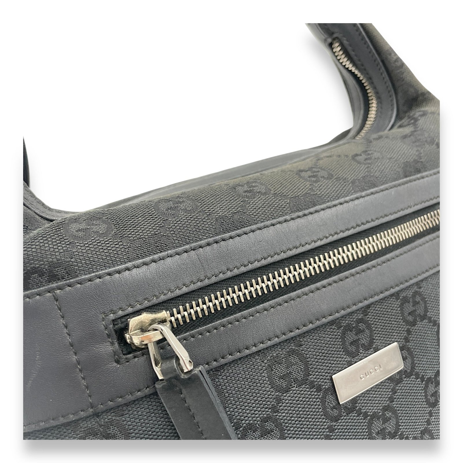 GG Monogram Shoulder bag in Canvas, Silver Hardware - Image 6