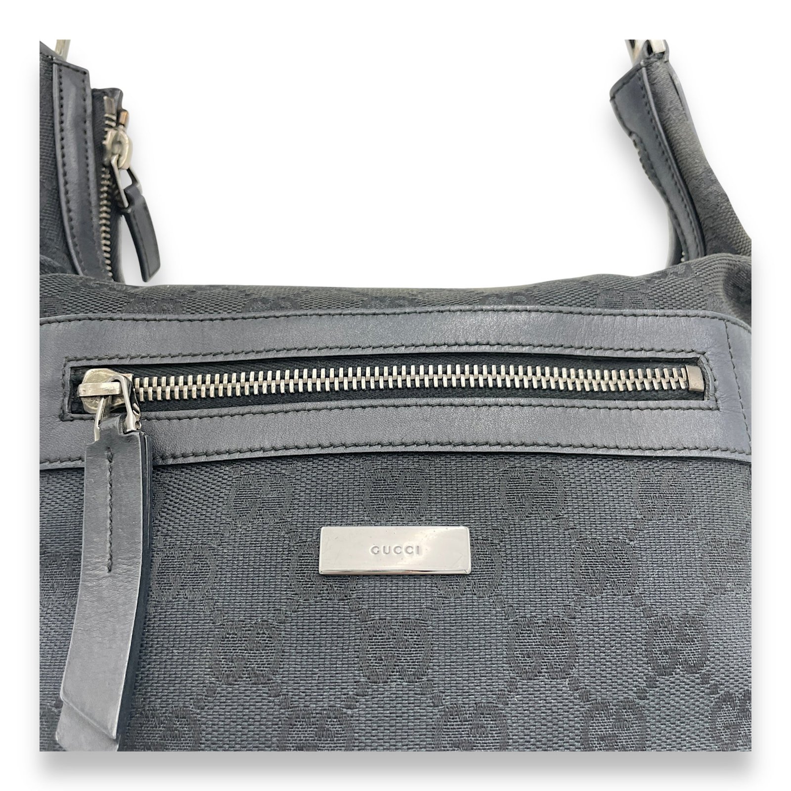 GG Monogram Shoulder bag in Canvas, Silver Hardware - Image 7