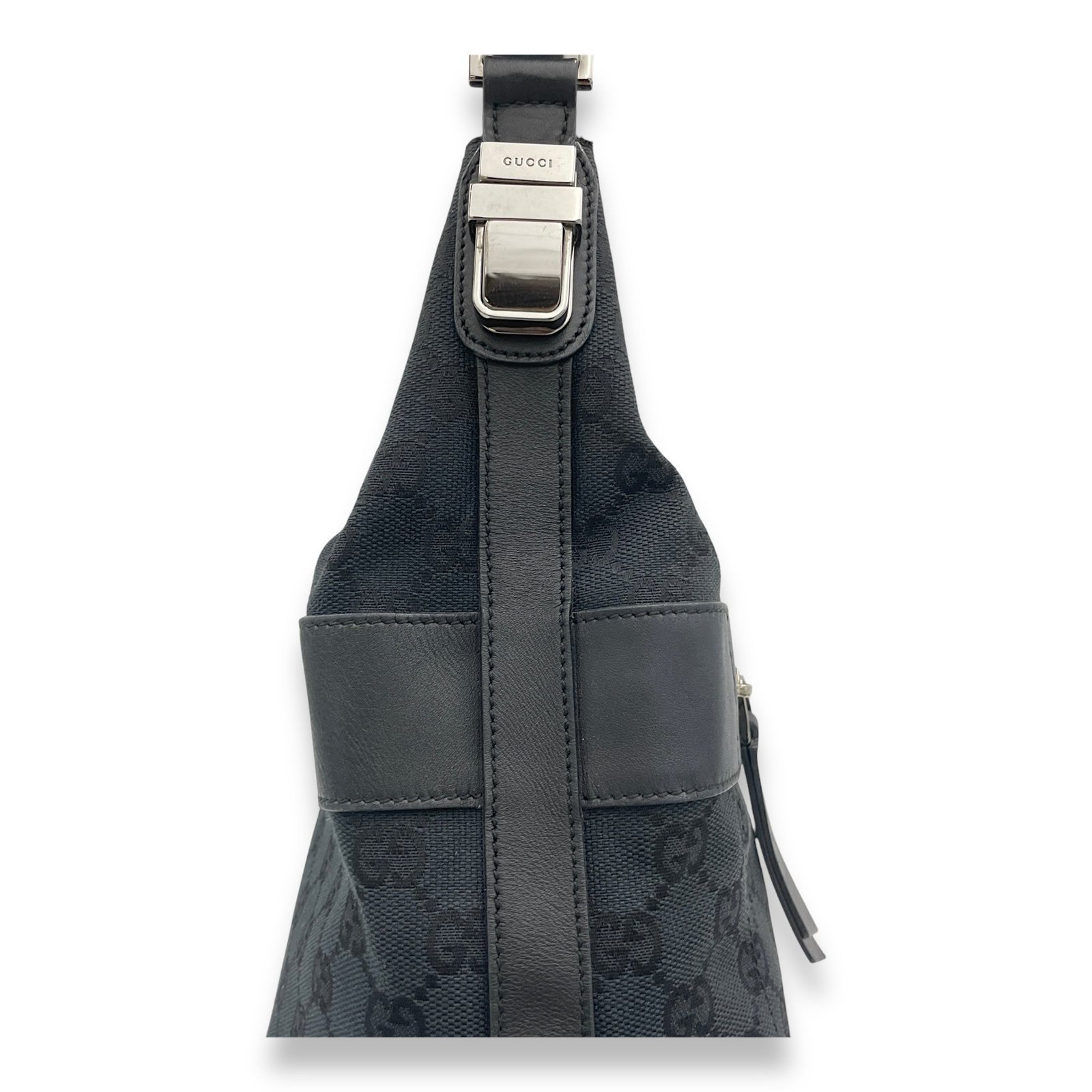 GG Monogram Shoulder bag in Canvas, Silver Hardware - Image 8