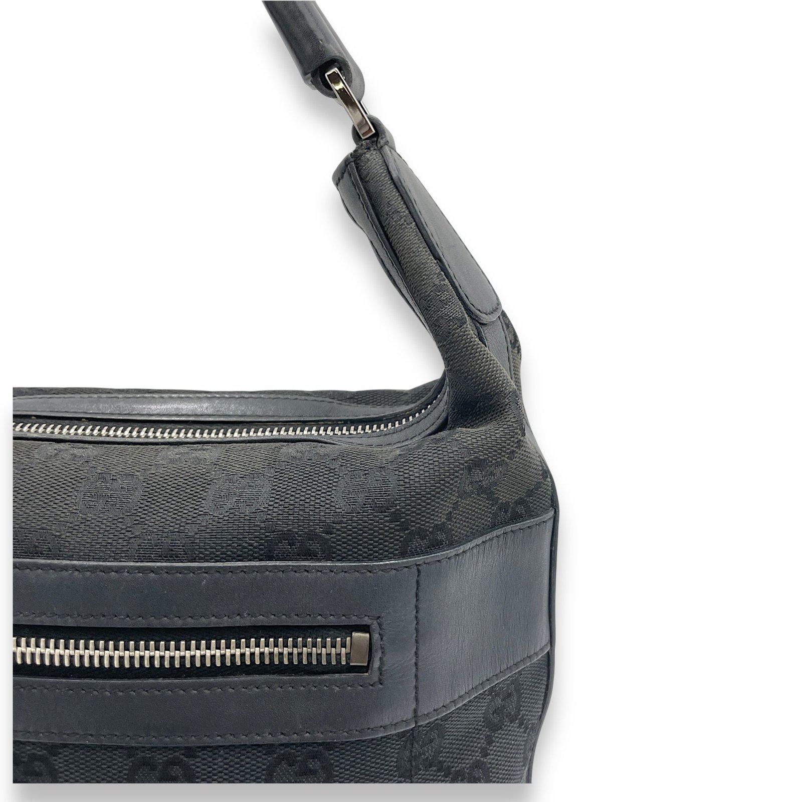 GG Monogram Shoulder bag in Canvas, Silver Hardware - Image 9