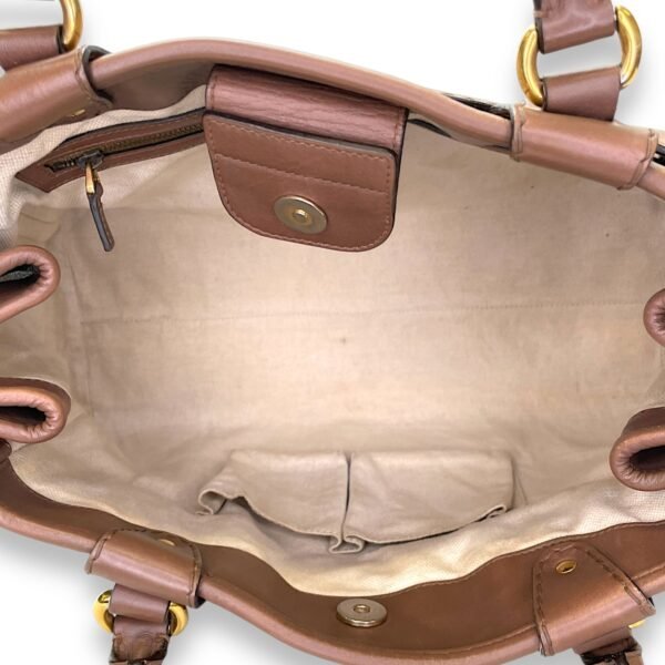 GG Running Brown Top Handle Bag in Calfskin, Gold hardware - Image 11