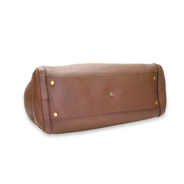 GG Running Brown Top Handle Bag in Calfskin, Gold hardware - Image 5