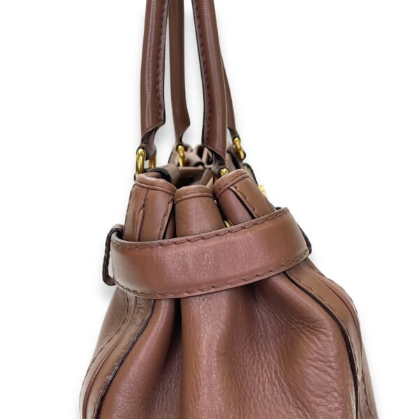 GG Running Brown Top Handle Bag in Calfskin, Gold hardware - Image 8