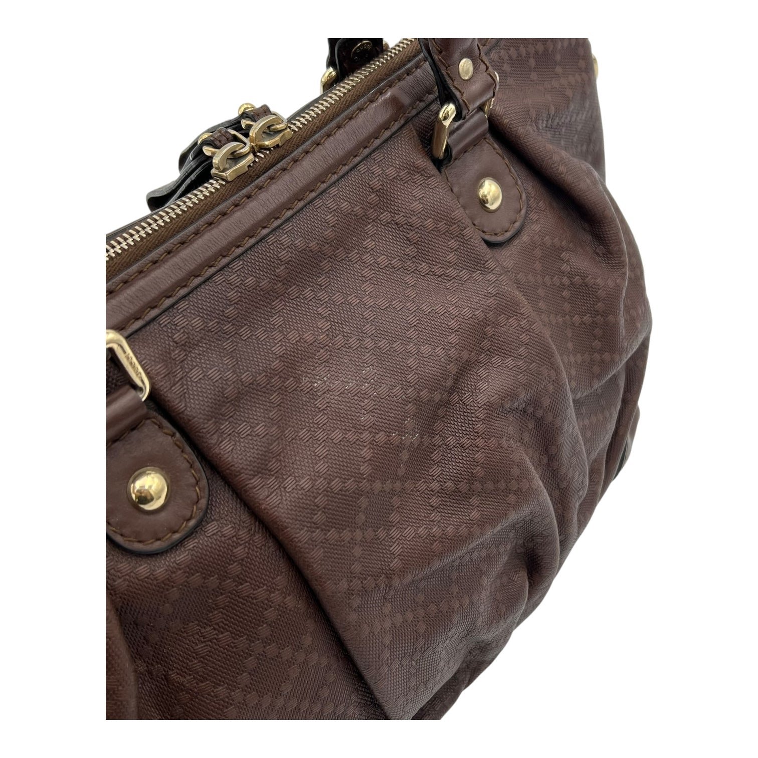 GG Top Handle Bag Brown in Calfskin, Gold hardware - Image 10