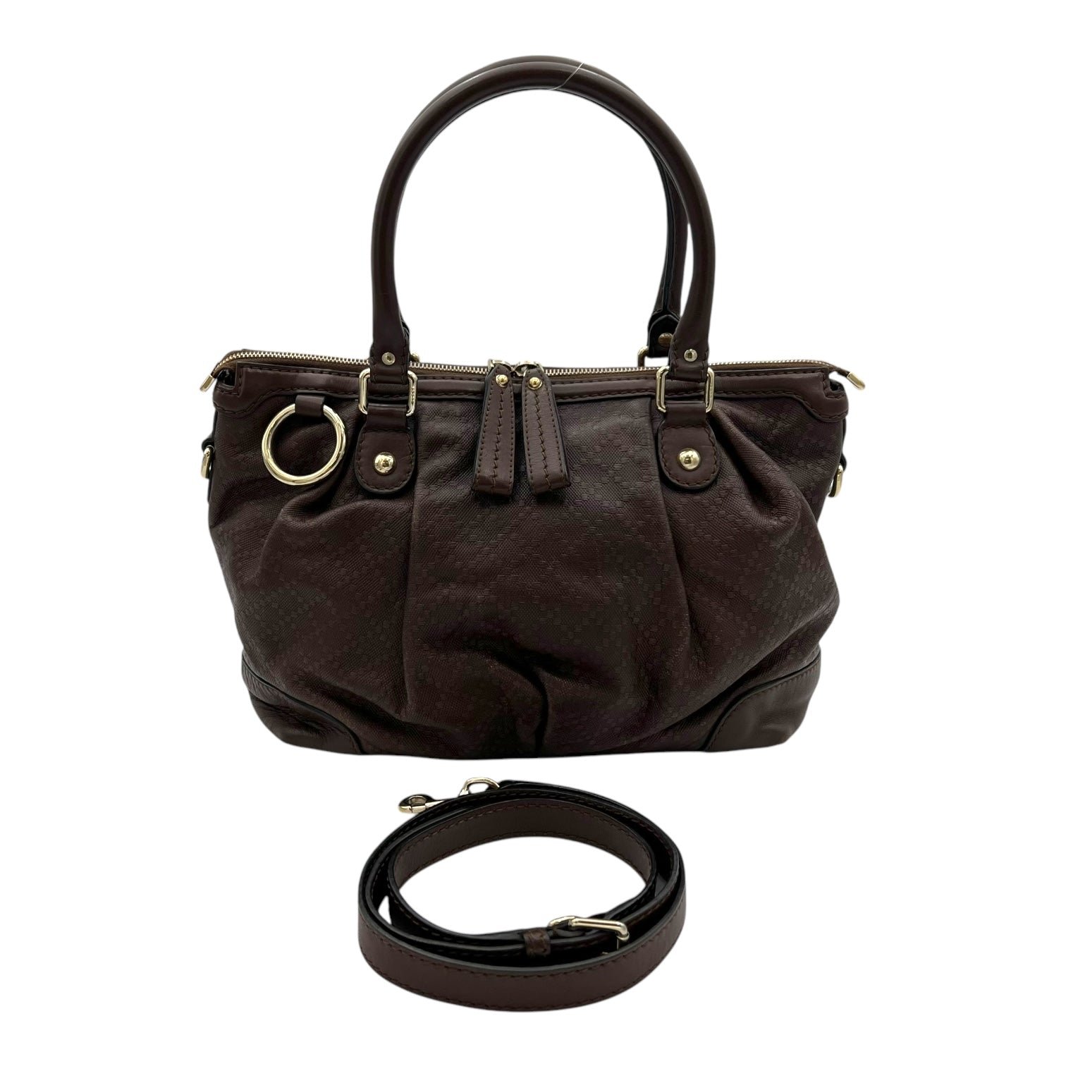 GG Top Handle Bag Brown in Calfskin, Gold hardware - Image 13