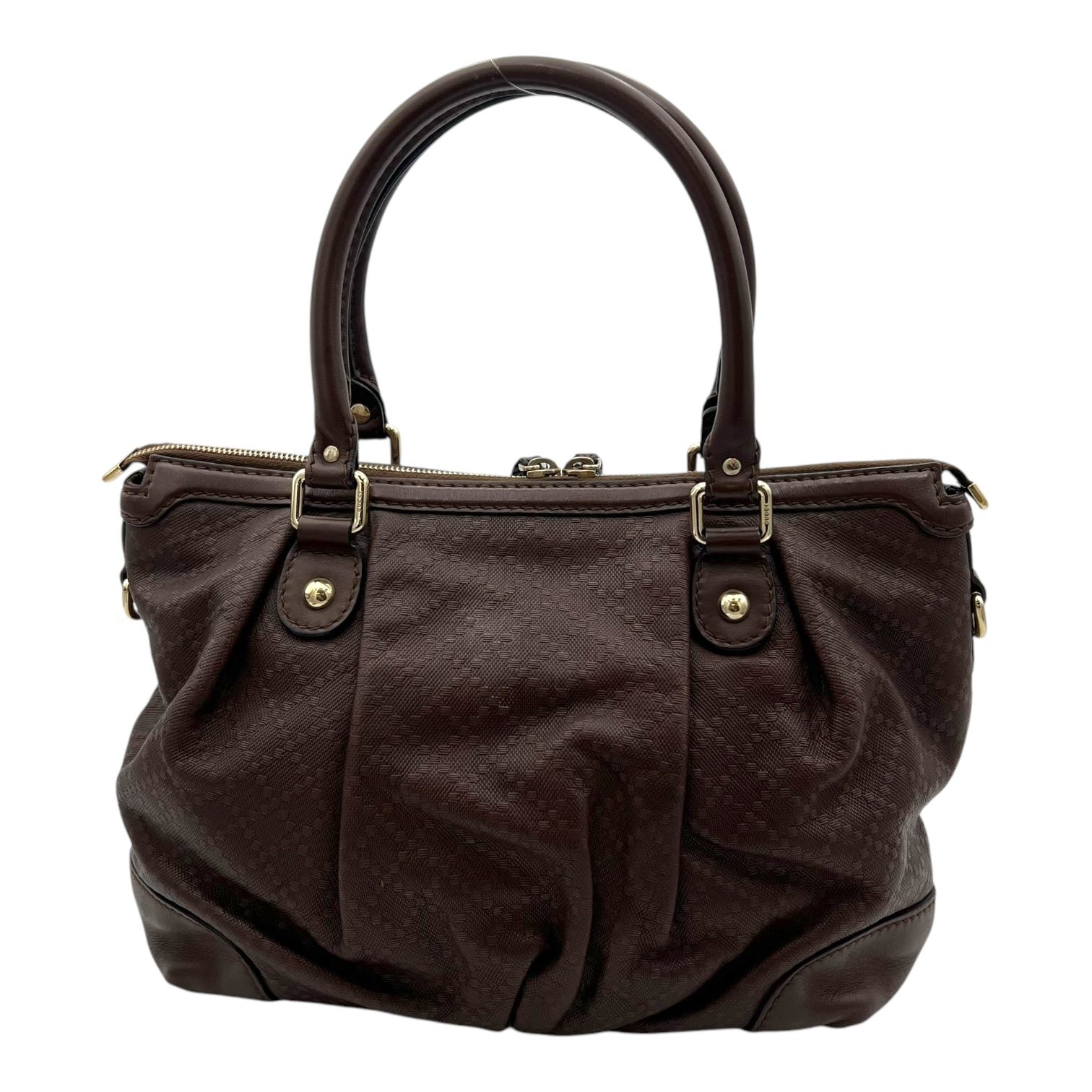 GG Top Handle Bag Brown in Calfskin, Gold hardware - Image 2