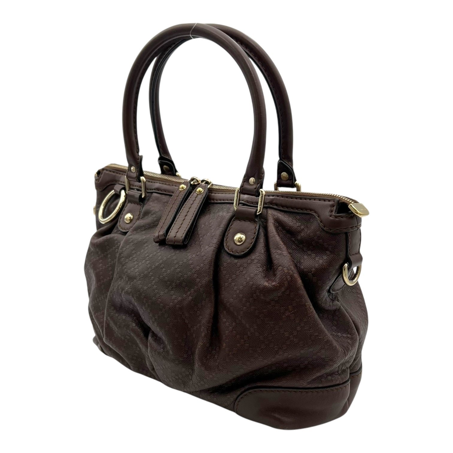 GG Top Handle Bag Brown in Calfskin, Gold hardware - Image 4