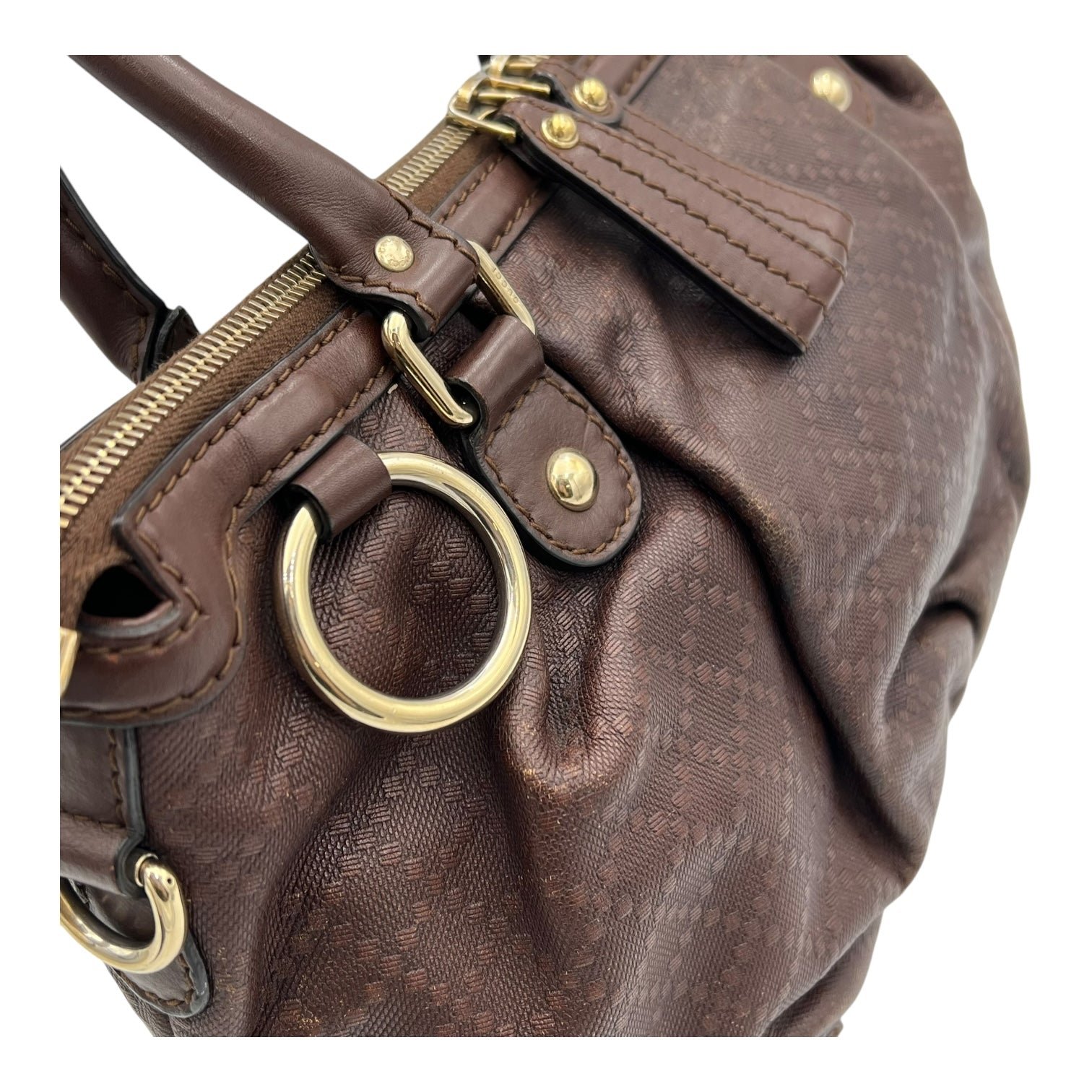 GG Top Handle Bag Brown in Calfskin, Gold hardware - Image 8