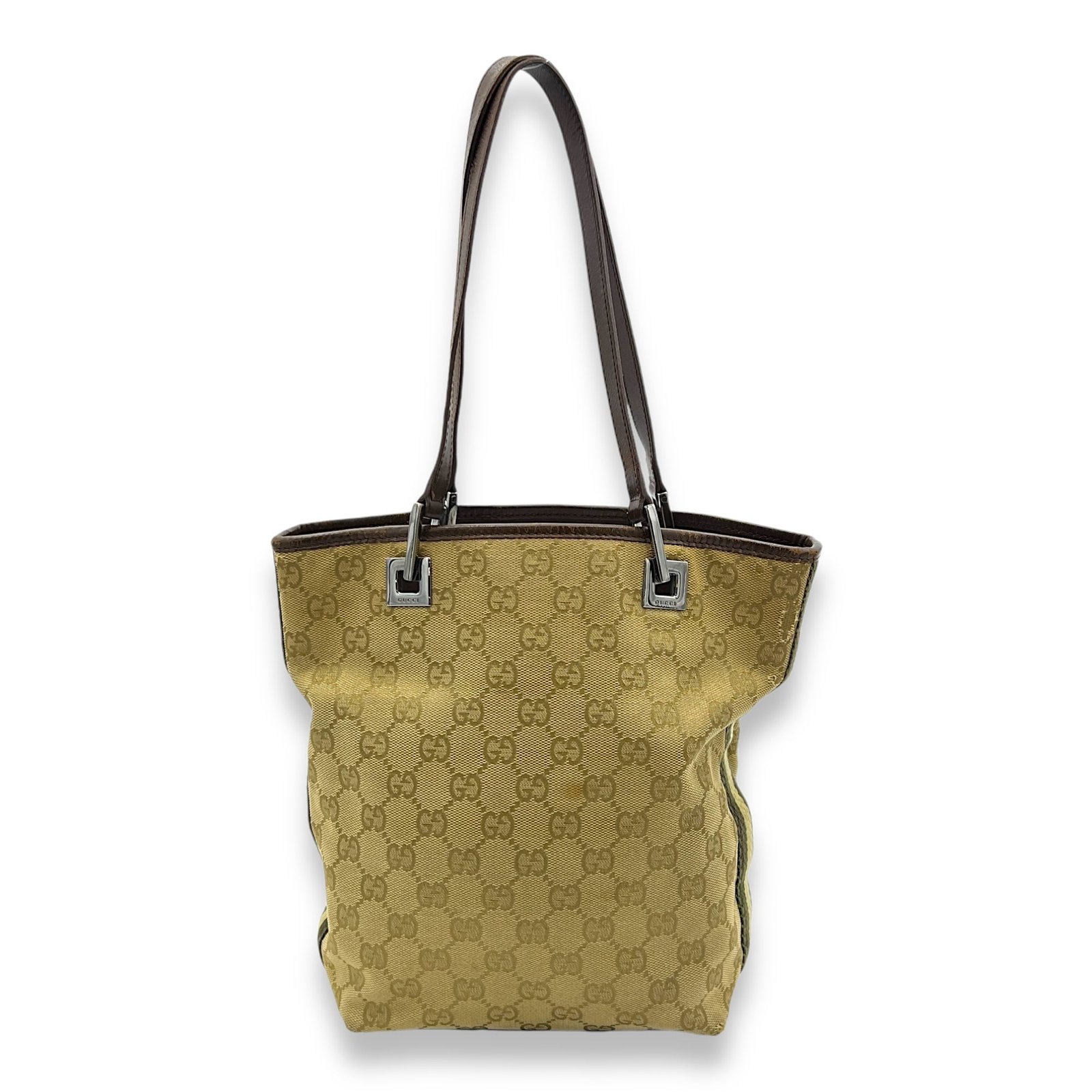 GG Tote Bag Mini Beige in Canvas, Silver hardware