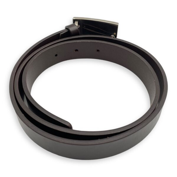 Guccissima Buckle 85/34 Brown Belt in Calfskin, Silver hardware - Image 2