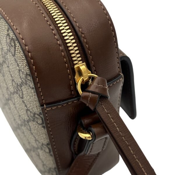 Horsebit 1955 Crossbody Bag Brown in Coated Canvas, Gold hardware - Image 14