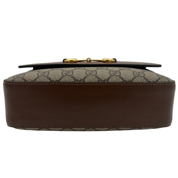 Horsebit 1955 Crossbody Bag Brown in Coated Canvas, Gold hardware - Image 5