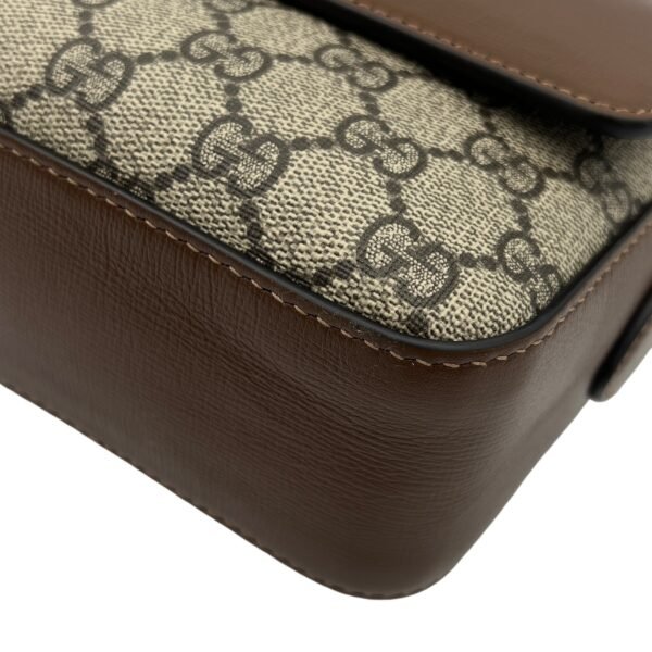 Horsebit 1955 Crossbody Bag Brown in Coated Canvas, Gold hardware - Image 7