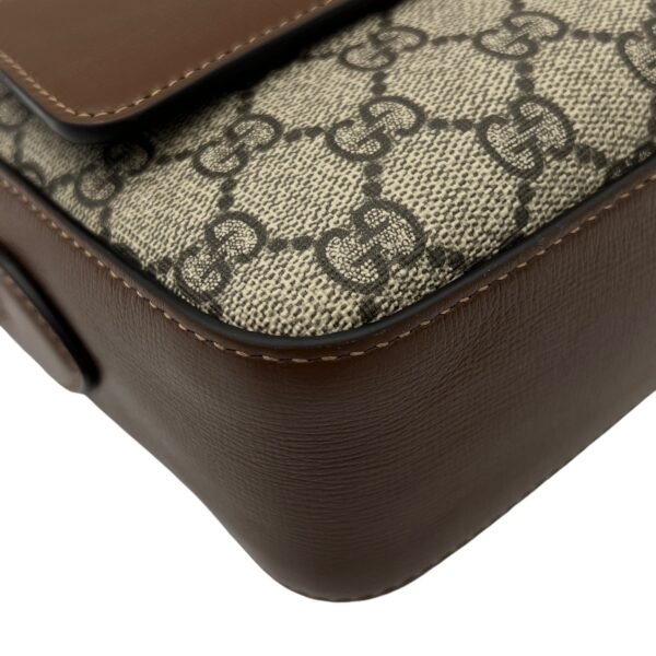 Horsebit 1955 Crossbody Bag Brown in Coated Canvas, Gold hardware - Image 8