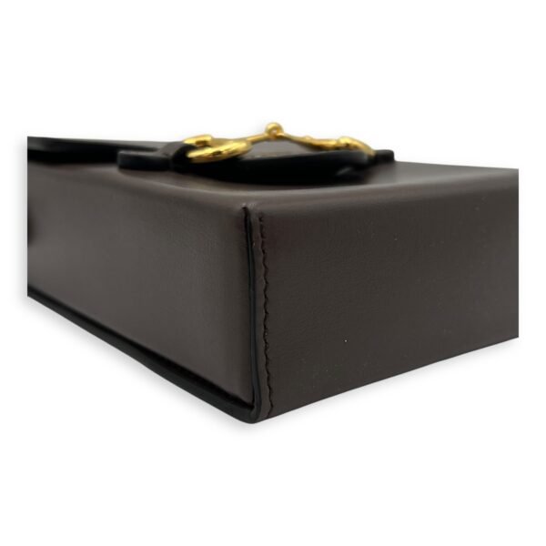 Horsebit 1955 Crossbody Bag Mini Brown in Calfskin, Gold hardware - Image 8