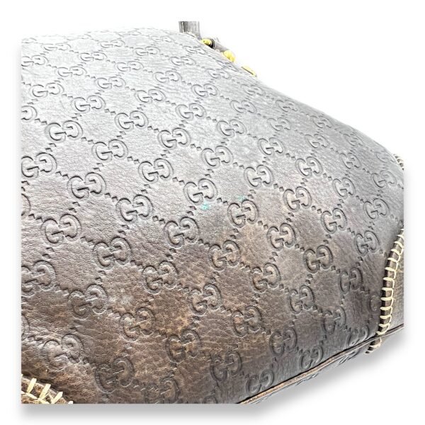 Horsebit 1955 Shoulder Bag Brown in Calfskin, Gold hardware - Image 10