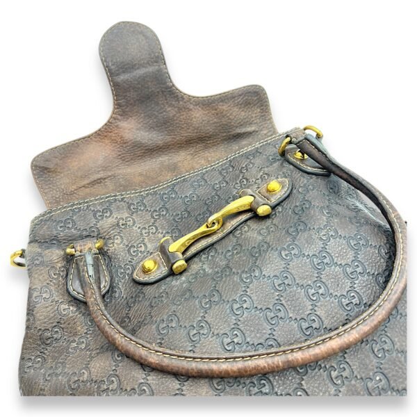 Horsebit 1955 Shoulder Bag Brown in Calfskin, Gold hardware - Image 14