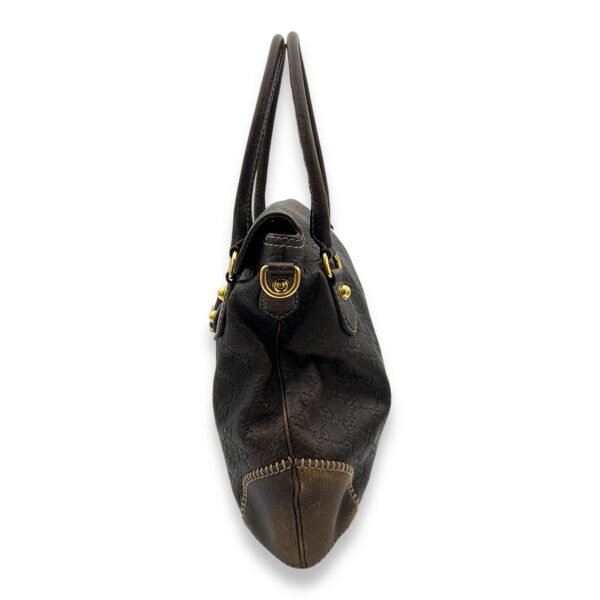 Horsebit 1955 Shoulder Bag Brown in Calfskin, Gold hardware - Image 3