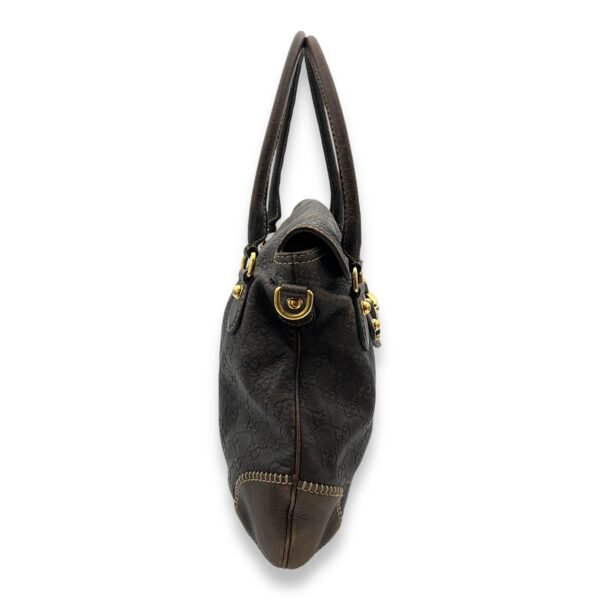 Horsebit 1955 Shoulder Bag Brown in Calfskin, Gold hardware - Image 4