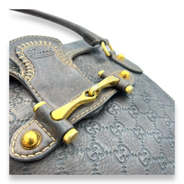 Horsebit 1955 Shoulder Bag Brown in Calfskin, Gold hardware - Image 6