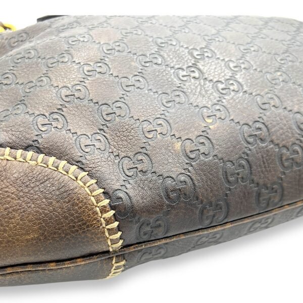 Horsebit 1955 Shoulder Bag Brown in Calfskin, Gold hardware - Image 8