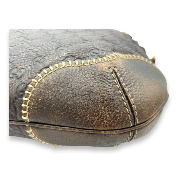Horsebit 1955 Shoulder Bag Brown in Calfskin, Gold hardware - Image 9