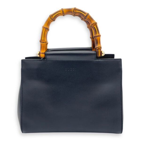 Bamboo Nymphaea Top Handle Bag in Calfskin, Gold hardware