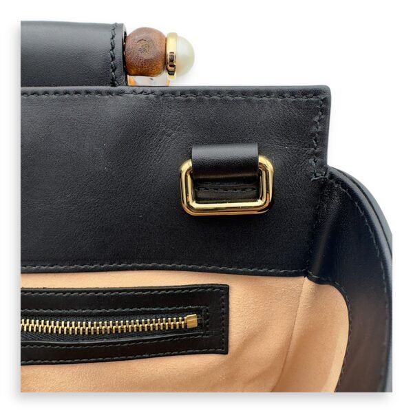 Bamboo Nymphaea Top Handle Bag in Calfskin, Gold hardware - Image 12
