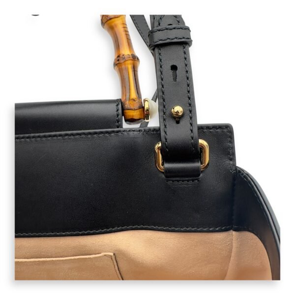 Bamboo Nymphaea Top Handle Bag in Calfskin, Gold hardware - Image 13