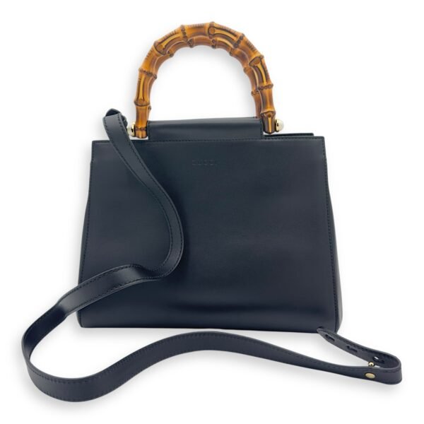 Bamboo Nymphaea Top Handle Bag in Calfskin, Gold hardware - Image 14