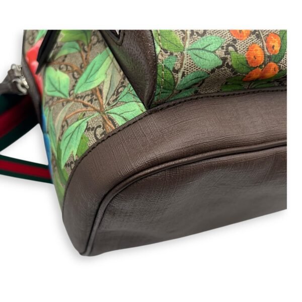 Bird Backpack Brown in Coated Canvas, Gold hardware - Image 13