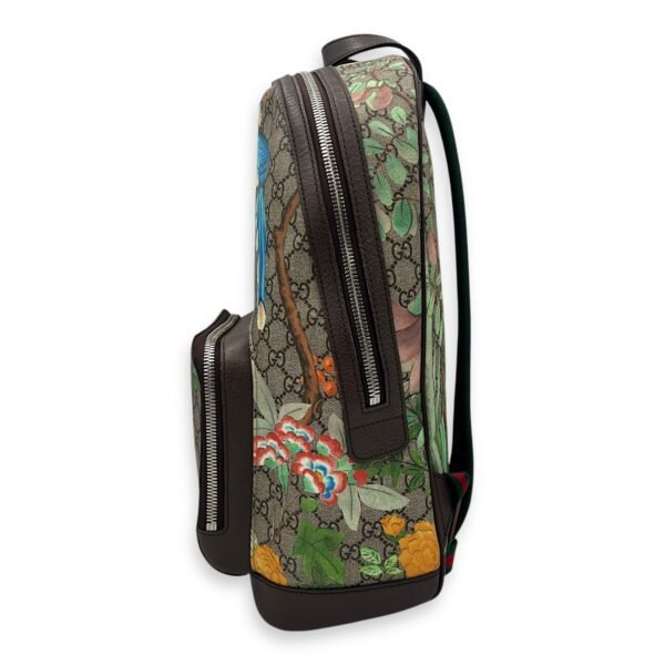 Bird Backpack Brown in Coated Canvas, Gold hardware - Image 3