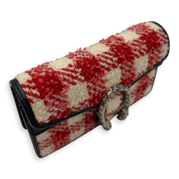 Dionysus Super Mini Red Crossbody Bag in Tweed, Ruthenium hardware - Image 16