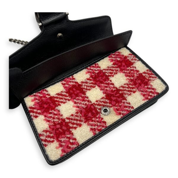 Dionysus Super Mini Red Crossbody Bag in Tweed, Ruthenium hardware - Image 17