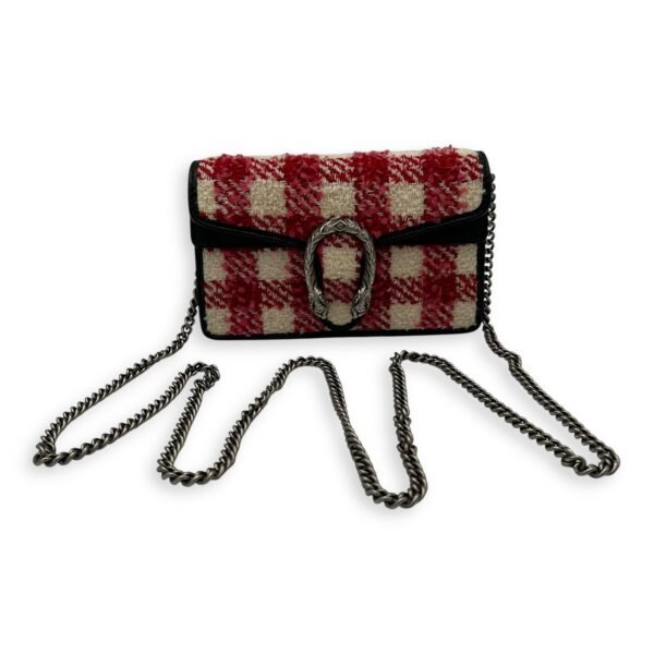 Dionysus Super Mini Red Crossbody Bag in Tweed, Ruthenium hardware - Image 19