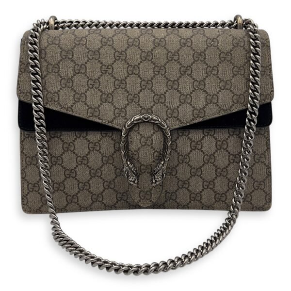 Dionysus Shoulder Bag Beige in Coated Canvas, Silver hardware - Image 38