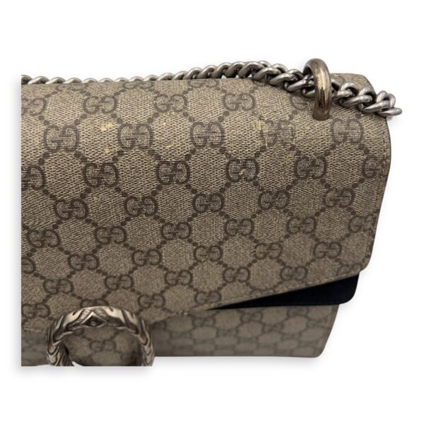 Dionysus Shoulder Bag Beige in Coated Canvas, Silver hardware - Image 24