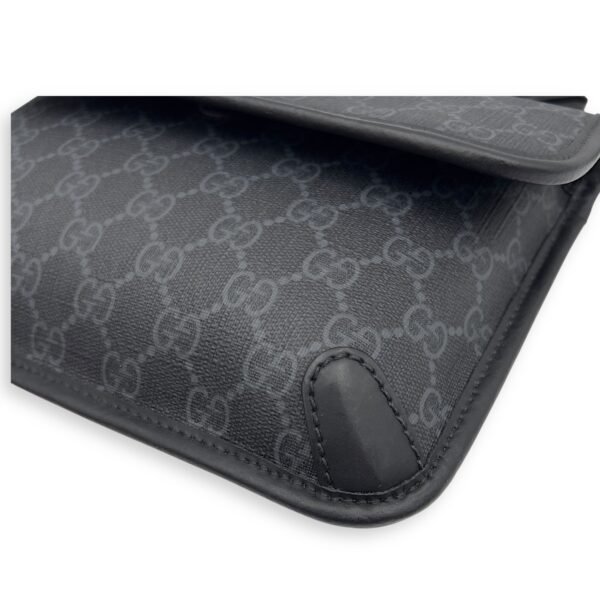 GG Supreme Belt Bag Black in Monogram Coated Canvas, Silver hardware - Image 9