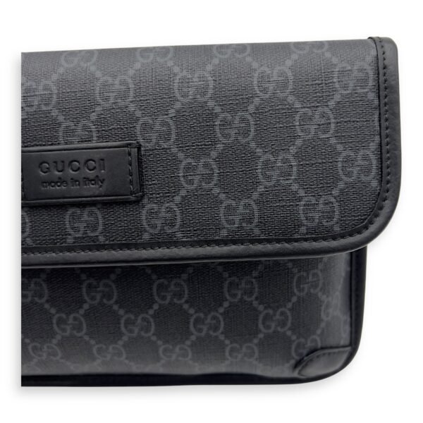 GG Supreme Belt Bag Black in Monogram Coated Canvas, Silver hardware - Image 10