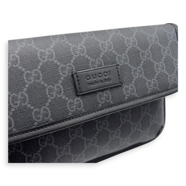 GG Supreme Belt Bag Black in Monogram Coated Canvas, Silver hardware - Image 11
