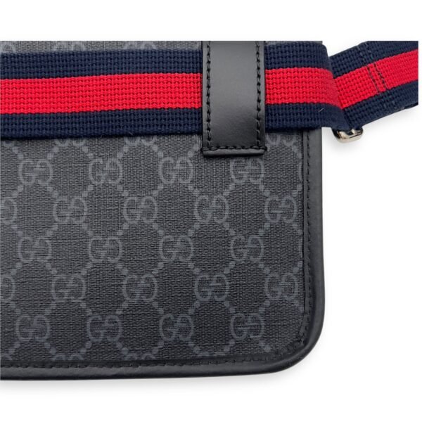 GG Supreme Belt Bag Black in Monogram Coated Canvas, Silver hardware - Image 12