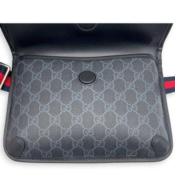 GG Supreme Belt Bag Black in Monogram Coated Canvas, Silver hardware - Image 14