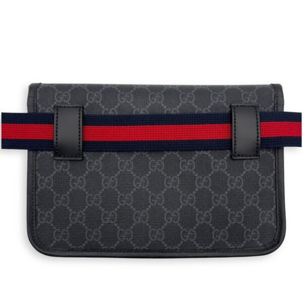 GG Supreme Belt Bag Black in Monogram Coated Canvas, Silver hardware - Image 2