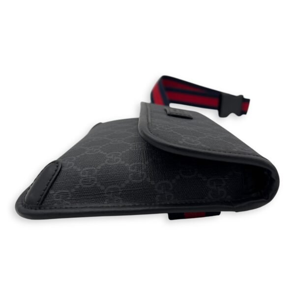 GG Supreme Belt Bag Black in Monogram Coated Canvas, Silver hardware - Image 3